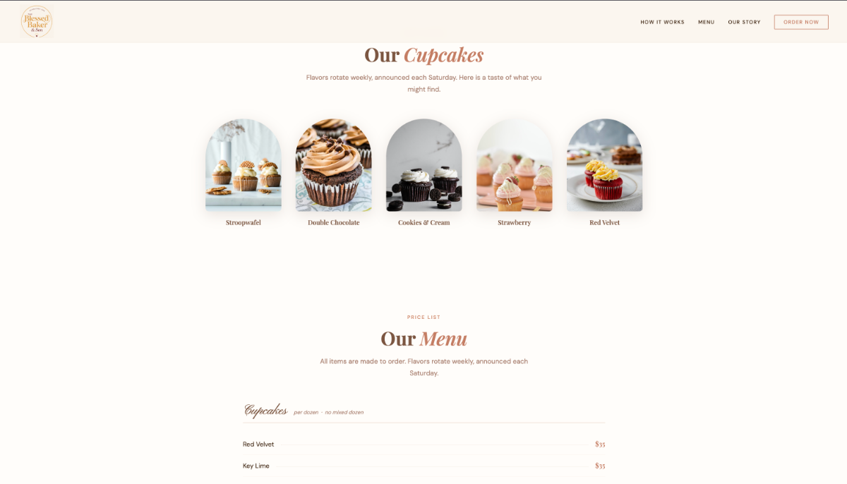 The Blessed Baker and Son website